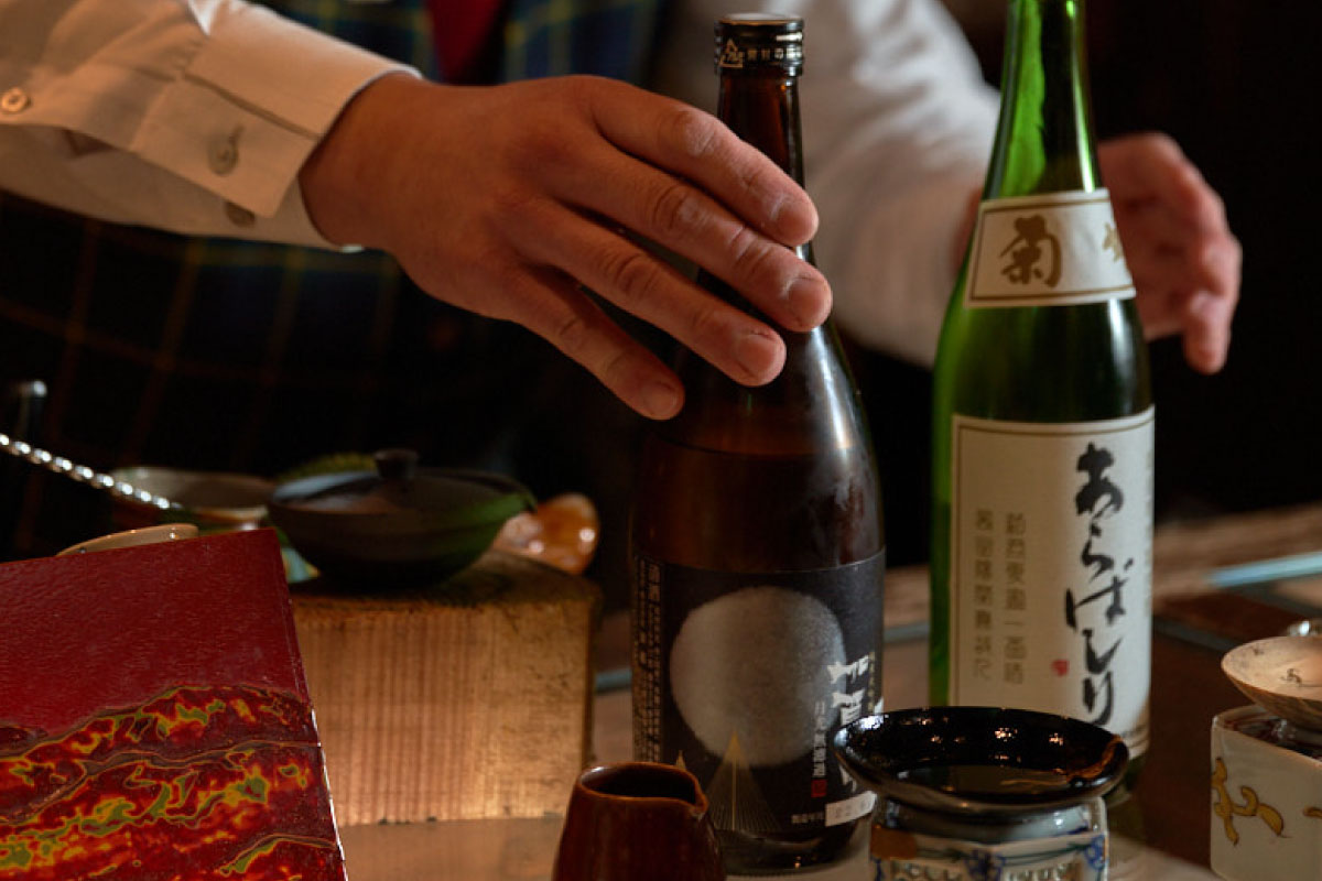 The labels on sake bottles are another part of the enjoyment of sake.