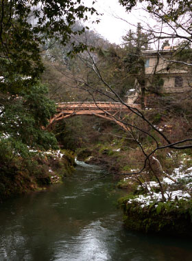 Korogi Bridge in Kakusenkei Gorge
